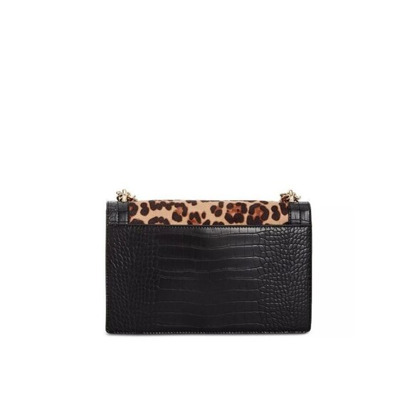 INC Ajae flap over convertible crossbody shoulder bag -Leopard Croc Black - Picture 11 of 12